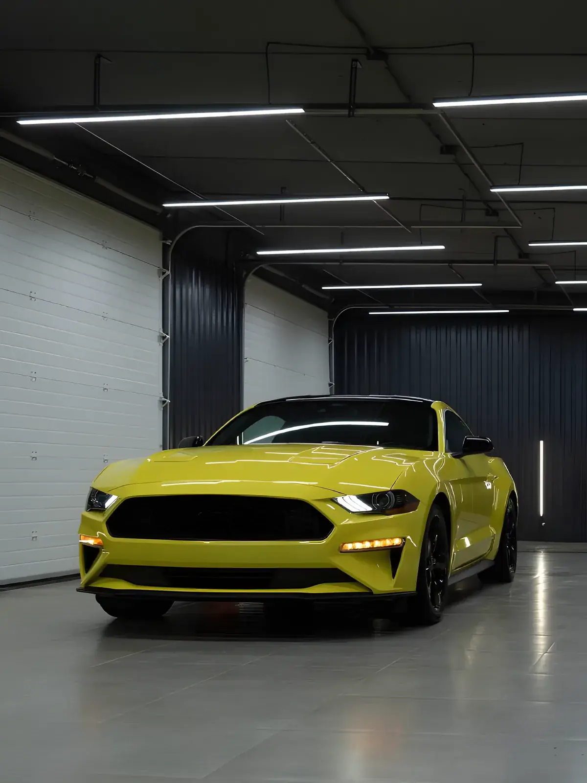 Ford Mustang в боксе Глянец